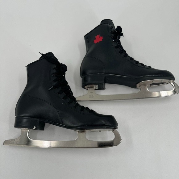 SLM Canadian Flyer Other - SLM Canadian Flyer MENS Black Lace Up Single Blade Ice Skates SIZE 9 - Vintage